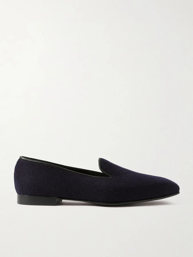 Windsor Leather-Trimmed Cashmere Loafers