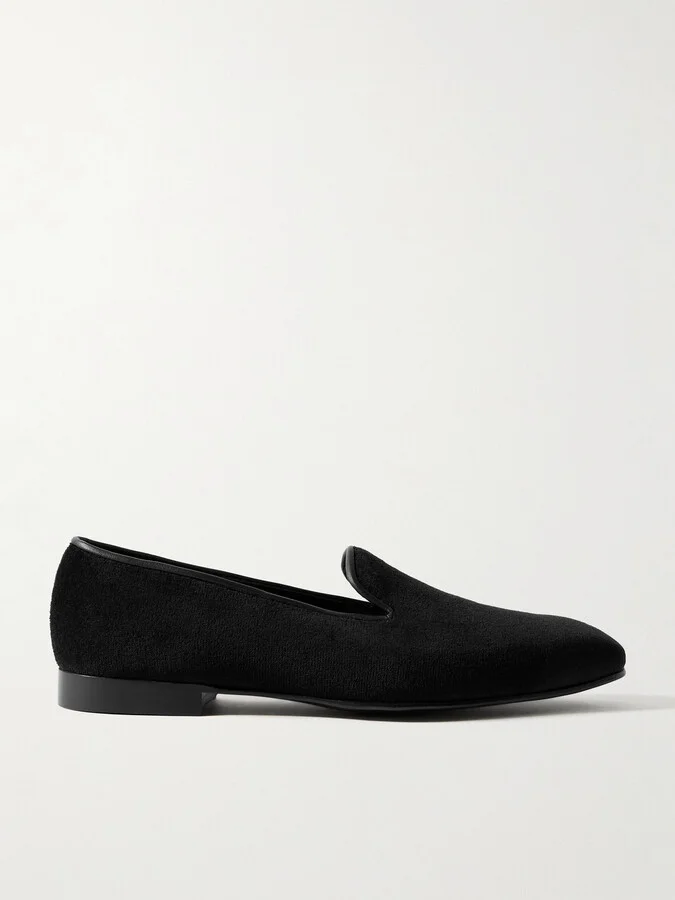 Windsor Leather-Trimmed Velvet Loafers