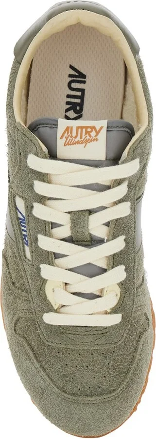 'windspin' Green Low Top Sneakers With Logo Patch On Tongue And Side In Suede Woman - Image 4