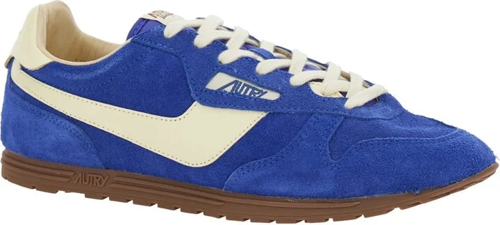 'windspin Low' Blue Sneaker With Logo On The Side And On The Heel In Suede Man - Image 2