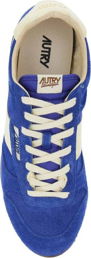 'windspin Low' Blue Sneaker With Logo On The Side And On The Heel In Suede Man - Image 4