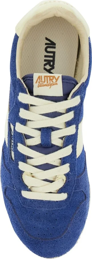 'windspin Low' Blue Sneaker With Logo On The Side And On The Heel In Suede Woman - Image 4