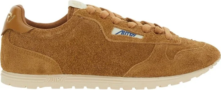 'windspin Low' Brown Sneaker With Logo On The Side And On The Heel In Suede Woman