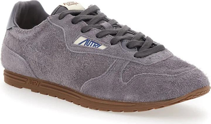 'windspin Low' Grey Sneaker With Logo On The Side And On The Heel In Suede Man - Image 2
