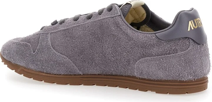 'windspin Low' Grey Sneaker With Logo On The Side And On The Heel In Suede Man - Image 3