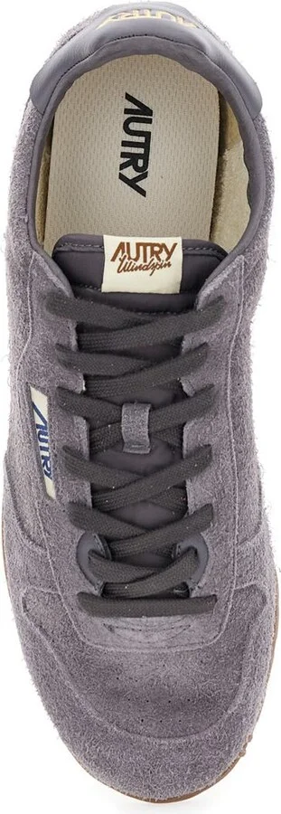 'Windspin Low' Grey Sneaker With Logo On The Side And On The Heel In Suede Man - Image 4