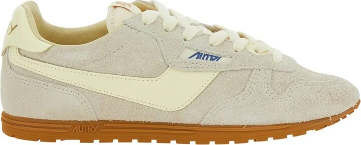 'windspin Low' Grey Sneaker With Logo On The Side And On The Heel In Suede Woman