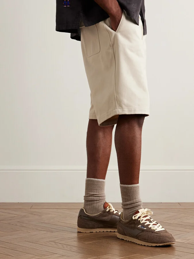 Windspin Low Leather-Trimmed Brushed-Suede Sneakers - Image 2