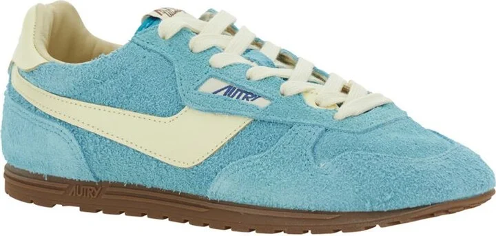 'Windspin Low' Light-Blue Sneaker With Logo On The Side And On The Heel In Suede Woman - Image 2