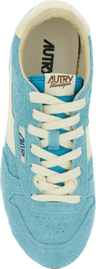 'Windspin Low' Light-Blue Sneaker With Logo On The Side And On The Heel In Suede Woman - Image 4
