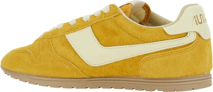 'windspin Low' Yellow Sneaker With Logo On The Side And On The Heel In Suede Woman - Image 3