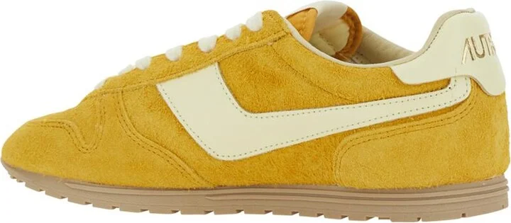 'Windspin Low' Yellow Sneaker With Logo On The Side And On The Heel In Suede Woman - Image 3