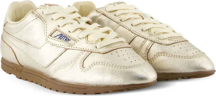Windspin metallic leather trainers - Image 2