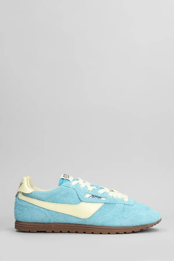 Windspin Sneakers In Cyan Suede
