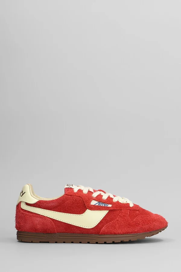 Windspin Sneakers In Red Suede