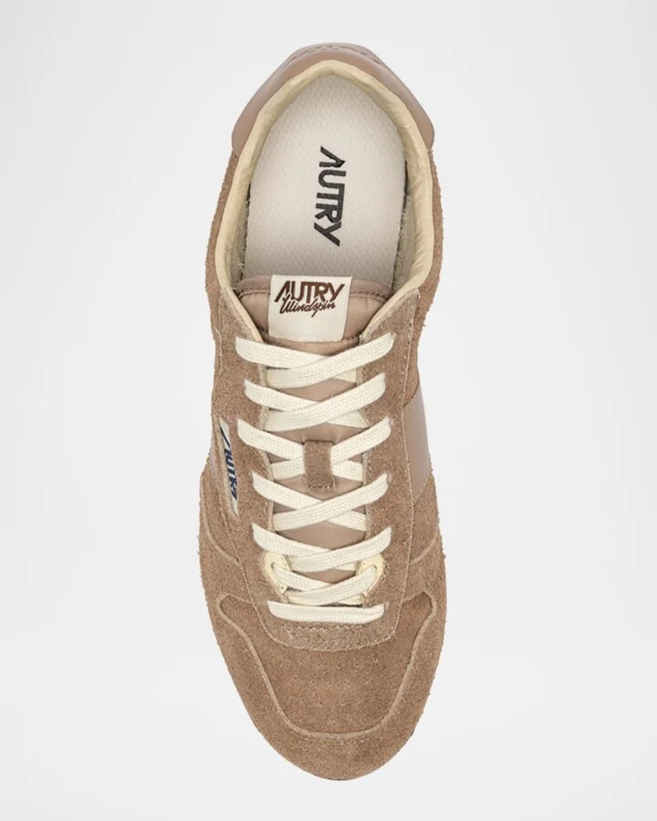 Windspin Tonal Sneakers in Suede and Leather - Image 4