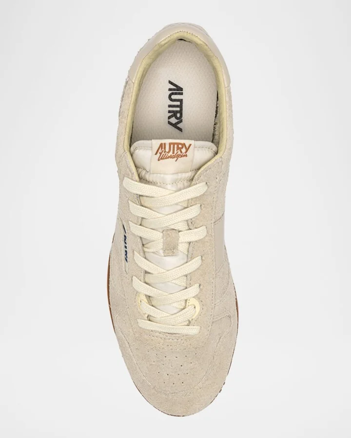 Windspin Tonal Sneakers in Suede and Leather - Image 3