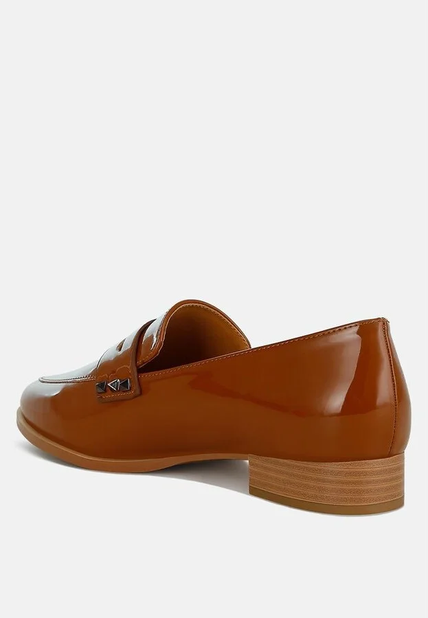 Winged Patent Pleather Penny Loafers - Image 2