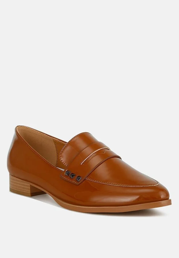 Winged Patent Pleather Penny Loafers - Image 3