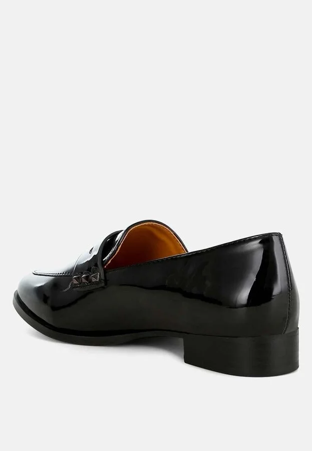Winged Patent Pleather Penny Loafers - Image 6