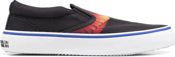 Wings-print slip-on sneakers