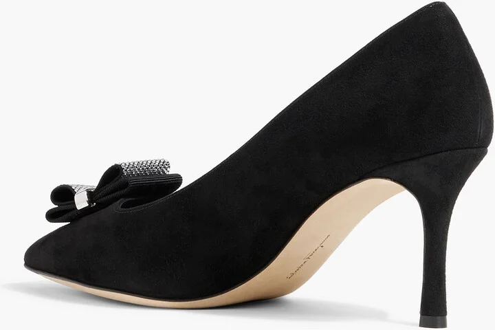 Winnie 70 crystal-embellished suede pumps - Image 3