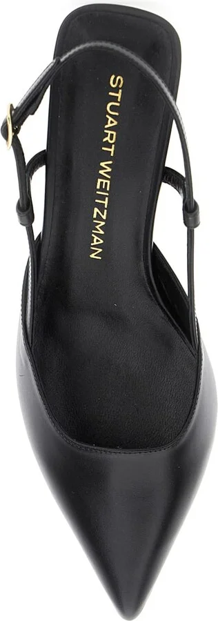 'winnie' Black Slingback Pumps Wirh Medium Heel In Leather Woman - Image 4