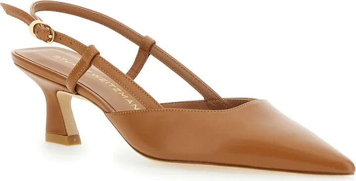 'winnie' Brown Slingback Pumps Wirh Medium Heel In Leather Woman - Image 2