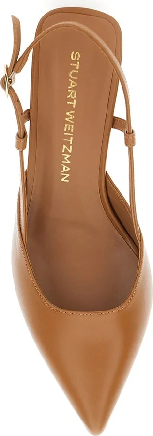 'winnie' Brown Slingback Pumps Wirh Medium Heel In Leather Woman - Image 4