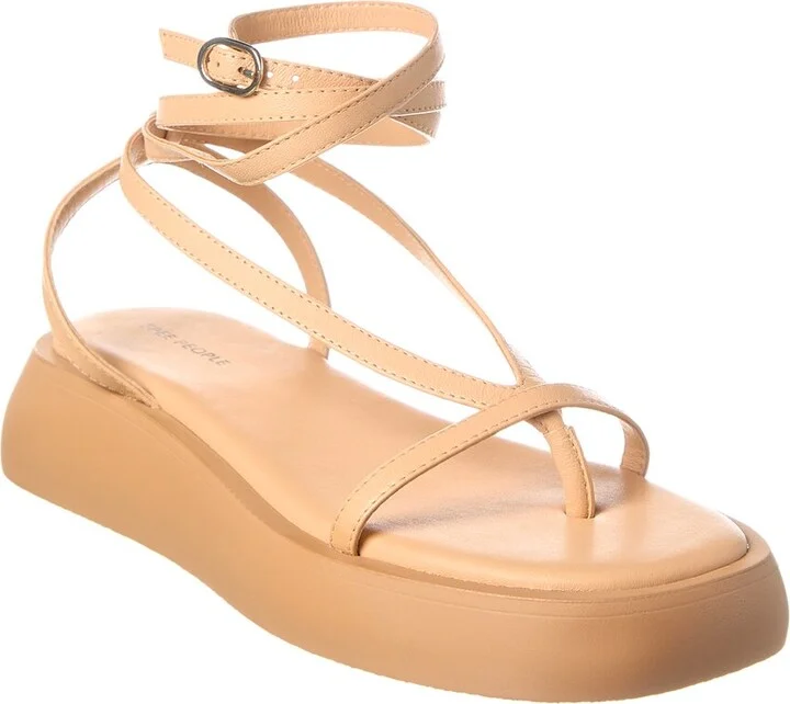 Winnie Wrap Leather Flatform Sandal