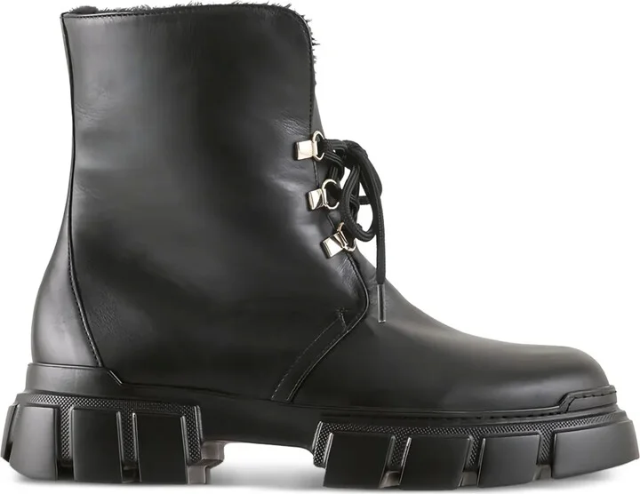 Winter chunky-sole lace-up combat boots