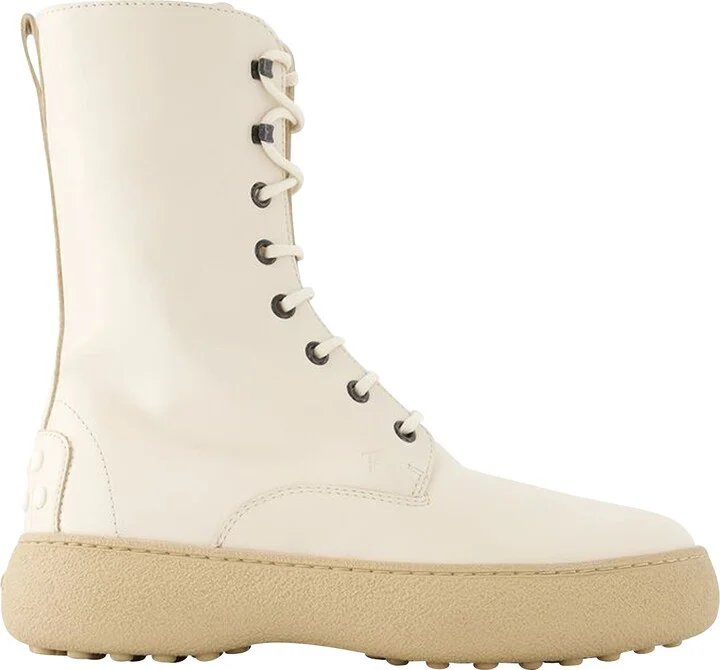 Winter Gommini Boots - Tod's - Leather - White