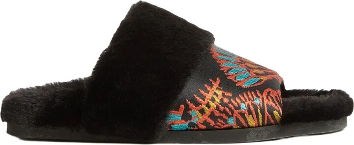Winter Slide Jacquard Sicomore Black