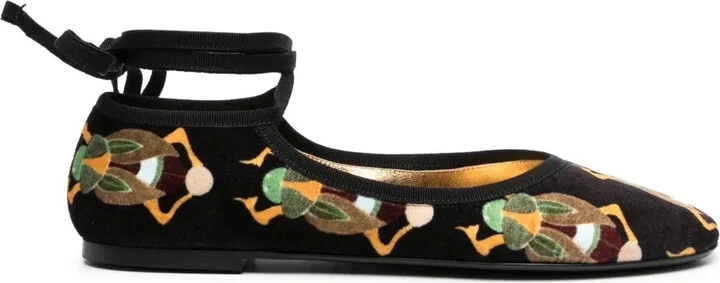 Winter velvet ballerina shoes
