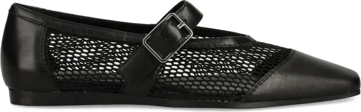 Wioletta buckle-fastening mesh ballet flats