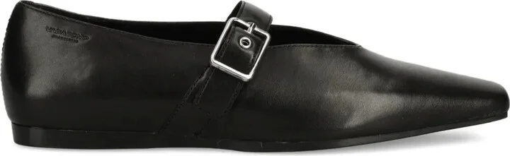 Wioletta buckle-strap pointed ballet flats
