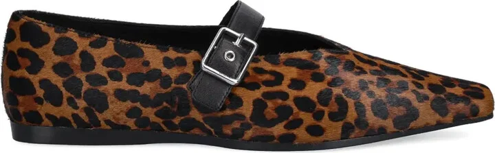 Wioletta leopard-print buckled ballet flats