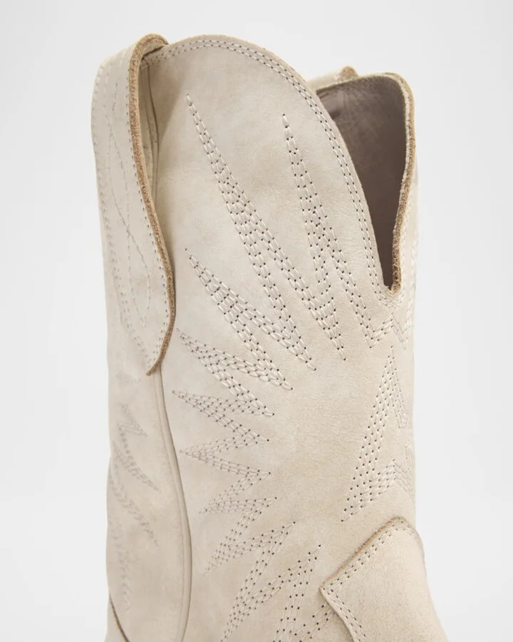 Wish Star Embroidered Suede Cowboy Boots - Image 4