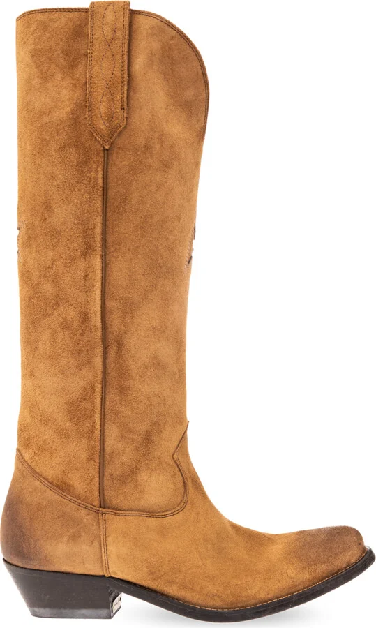 ‘Wish Star’ Leather Cowboy Boots, , - Brown