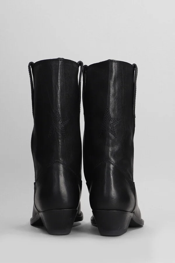 Wish Star Texan Ankle Boots In Black Leather - Image 4