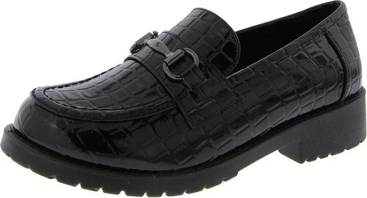 Witney Womens Patent Block Heel Loafers