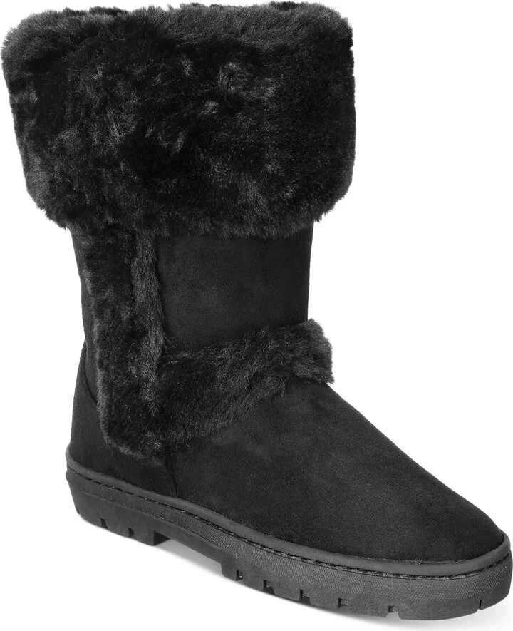 Witty Womens Faux Suede Cold Weather Winter & Snow Boots
