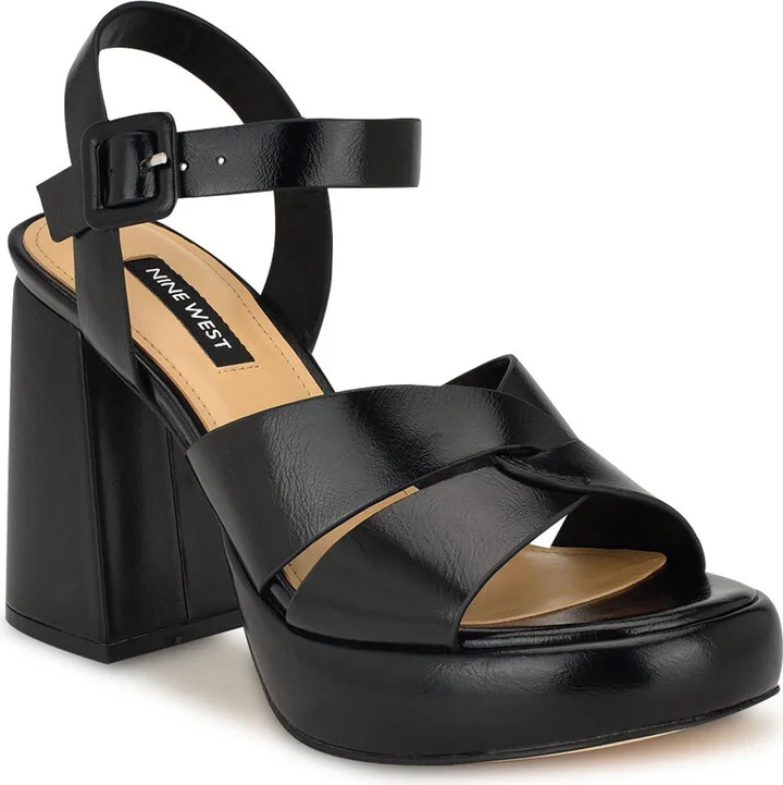 WN Jalissa 3 Womens Faux Leather Open Toe Platform Sandals