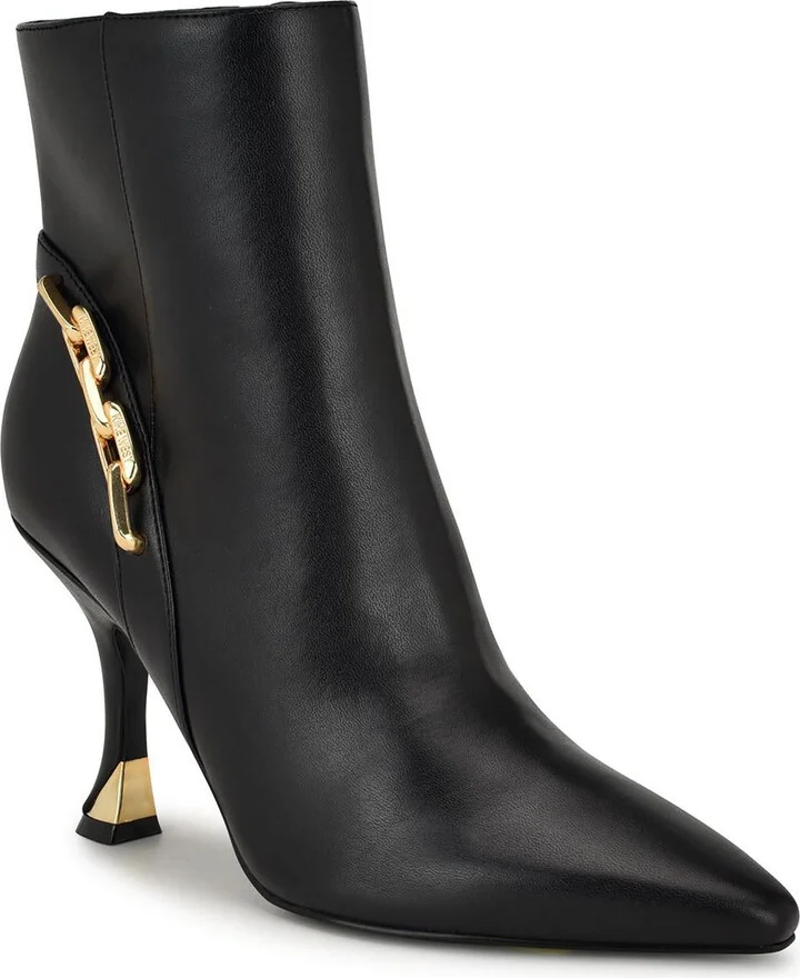WNCHAINE3 Womens Chain Manmade Ankle Boots