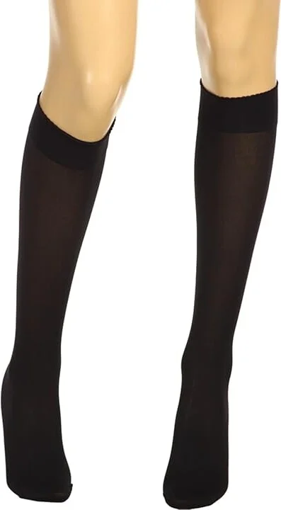 Wolford Velvet De Luxe 50 Knee-Highs Women's Knee High Socks Shoes Black : SM, Nylon/Spandex - Image 2