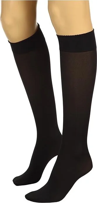 Wolford Velvet De Luxe 50 Knee-Highs Women's Knee High Socks Shoes Black : SM, Nylon/Spandex - Image 3
