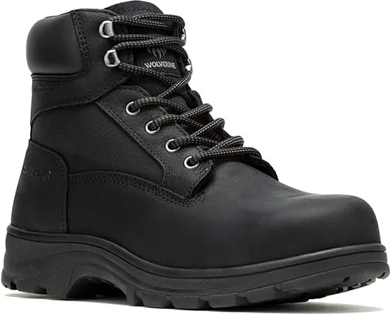 Wolverine Carlsbad Waterproof 6 Steel Toe Work Boot Men's Boots Black : 7 3E - Extra Wide, Leather/Rubber