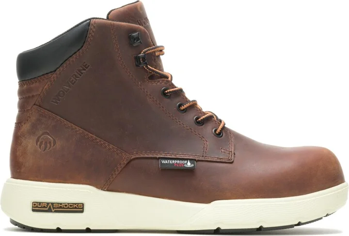 Wolverine Men's Kickstart DuraShocks 6" Waterproof Composite Toe Construction Boot