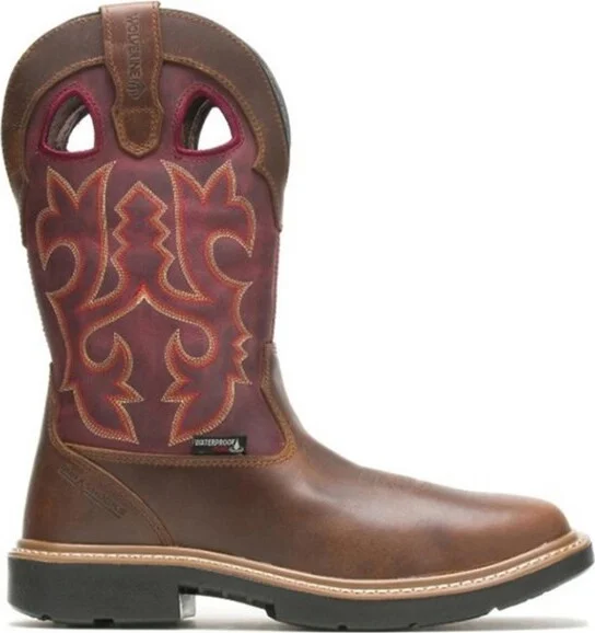 Wolverine Men's Rancher Durashock Wellington Pull On Safety Work Boot Red - 10 EE