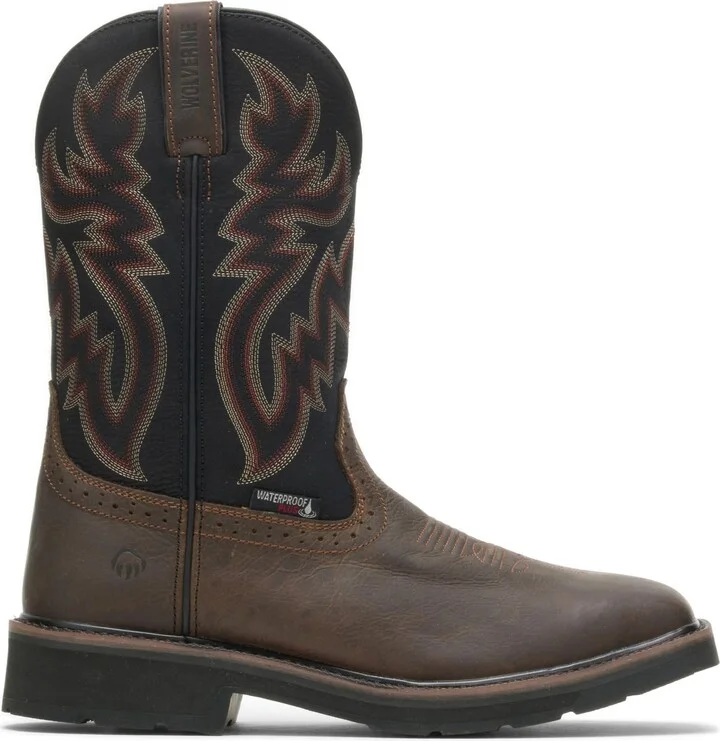 Wolverine Men's Rancher Wpf Steel Toe Wellington Work Boot Black/Brown 7.5 3E
